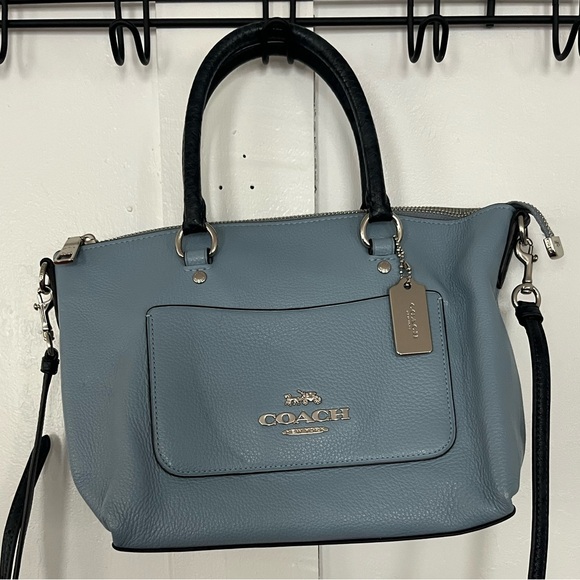 Coach Handbags - COACH Emma Satchel, Pebble
Leather, Dusty Blue